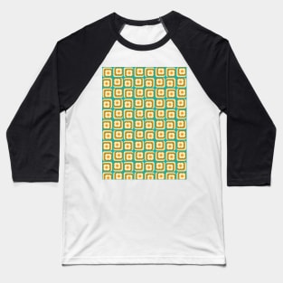 Retro 70s Floral Squares Baseball T-Shirt